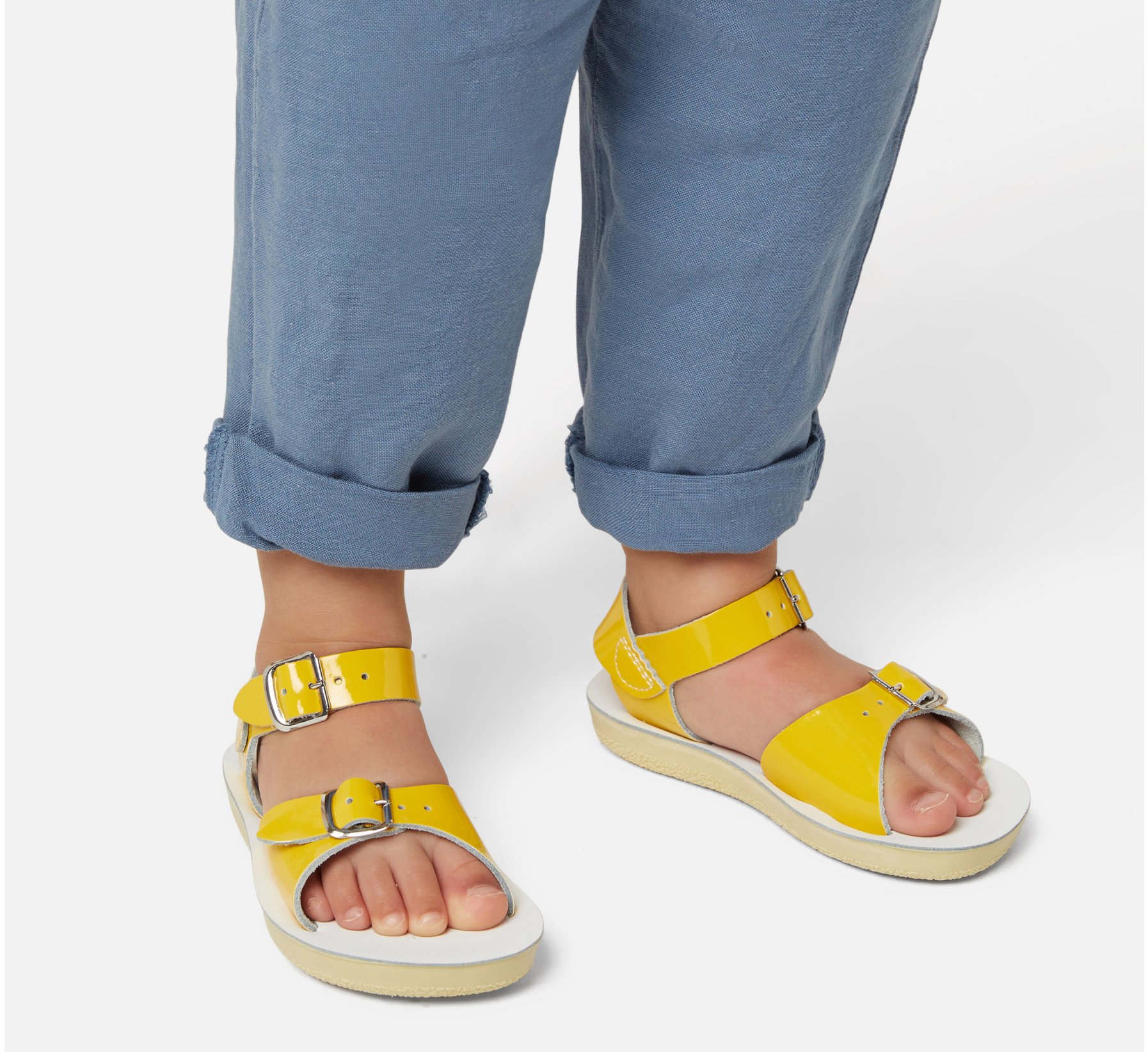 Surfer Shiny Yellow Kids Sandals - Salt Water Sandals