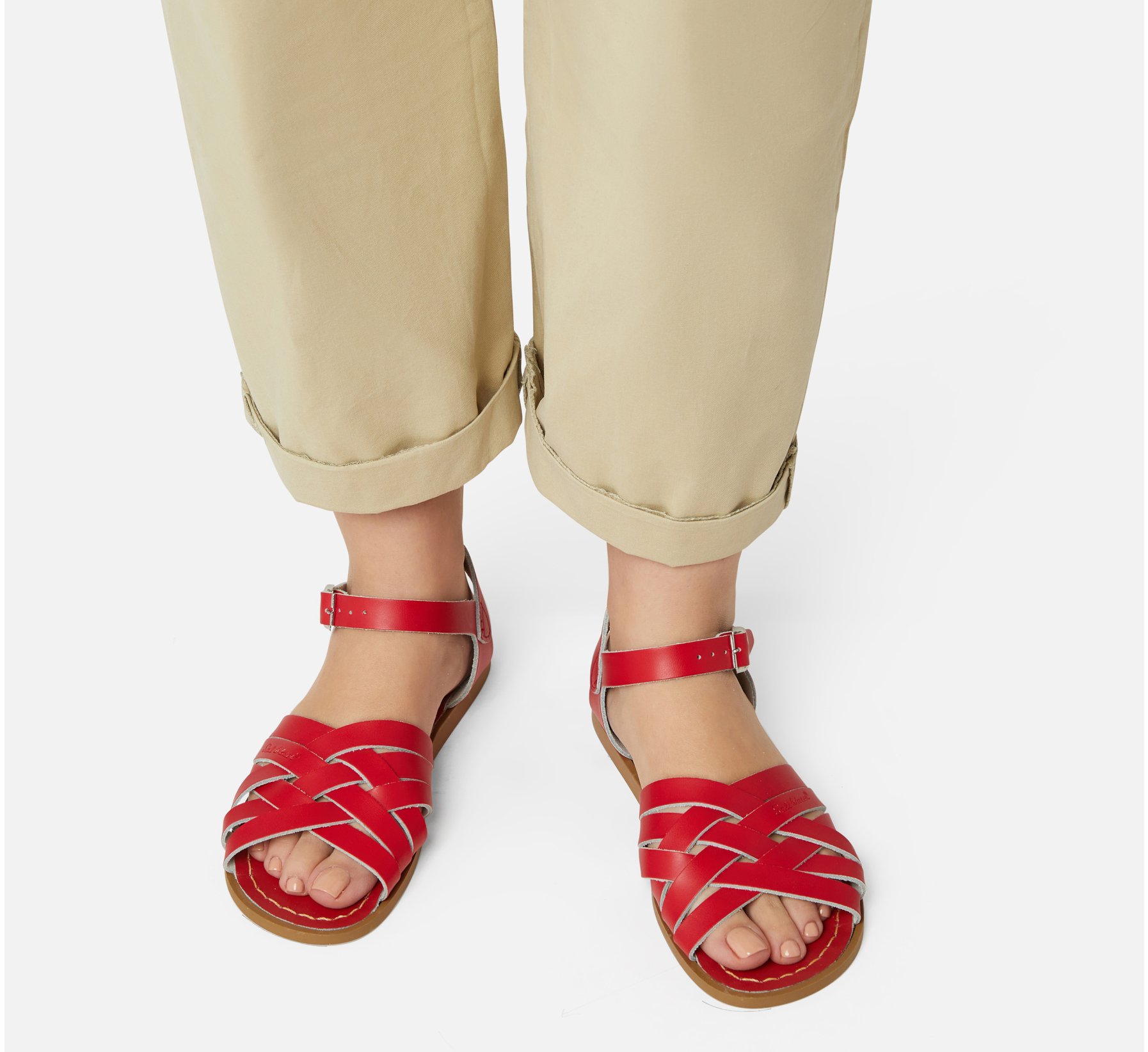 Retro Damens Sandalen in Rot - Salt Water Sandals
