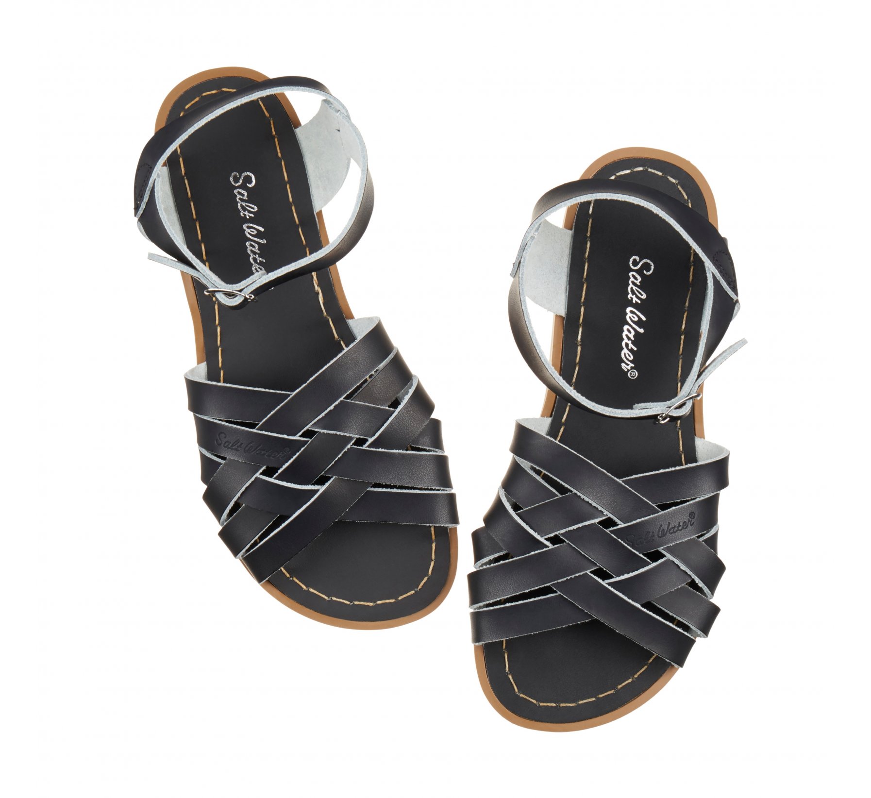 Retro Black Kids Sandals - Salt Water Sandals