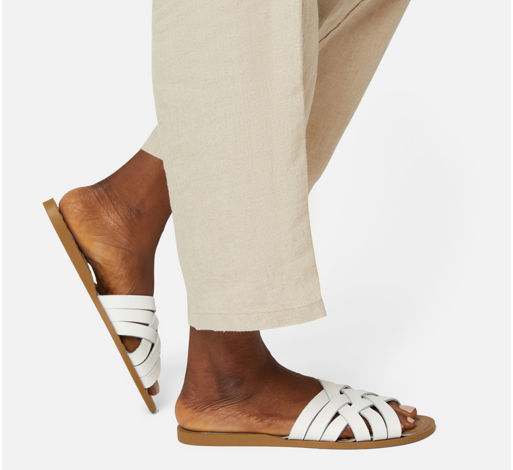 Retro Slide White Sandal - Salt Water Sandals