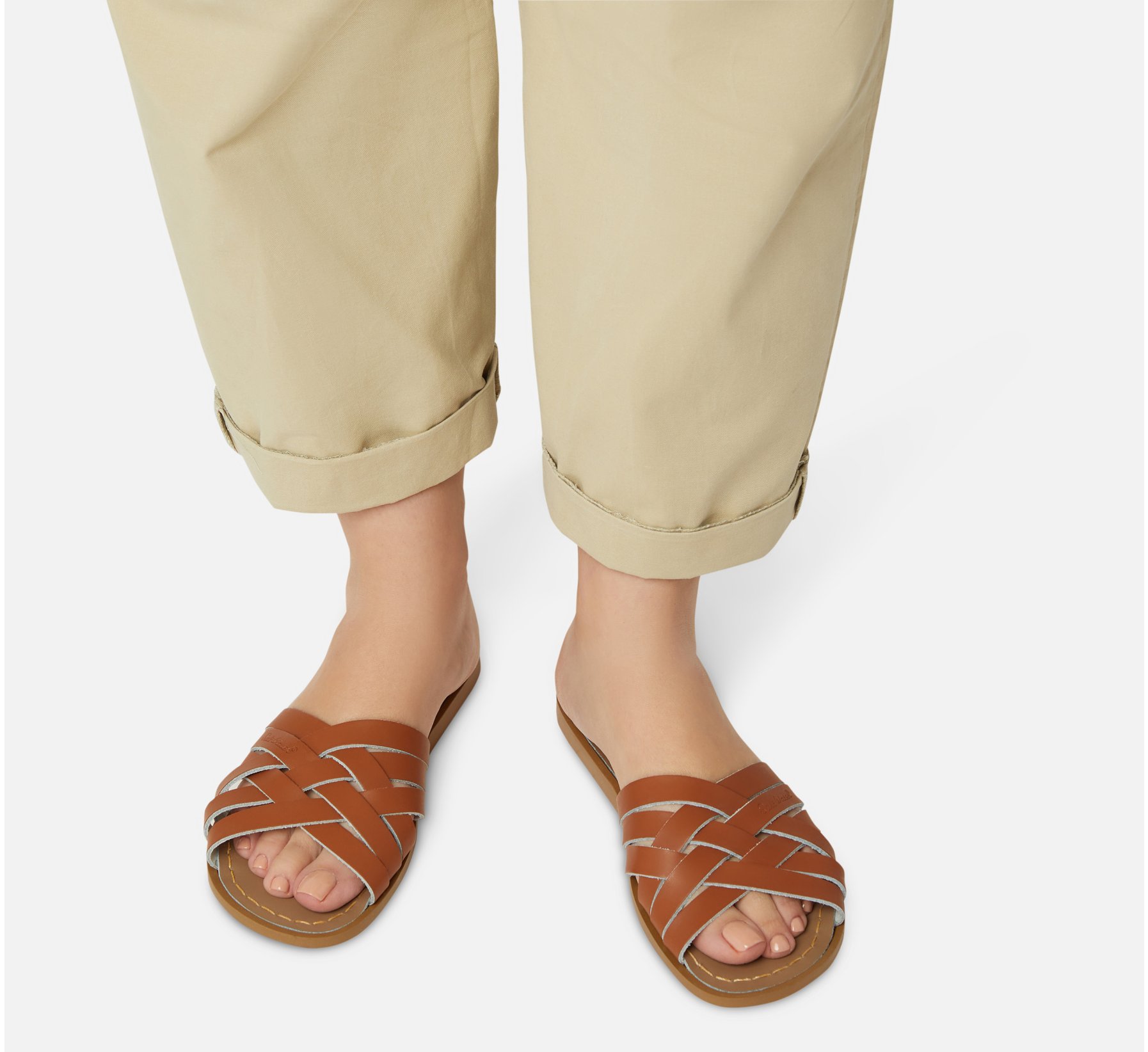 Retro Slide Tan Sandal - Salt Water Sandals