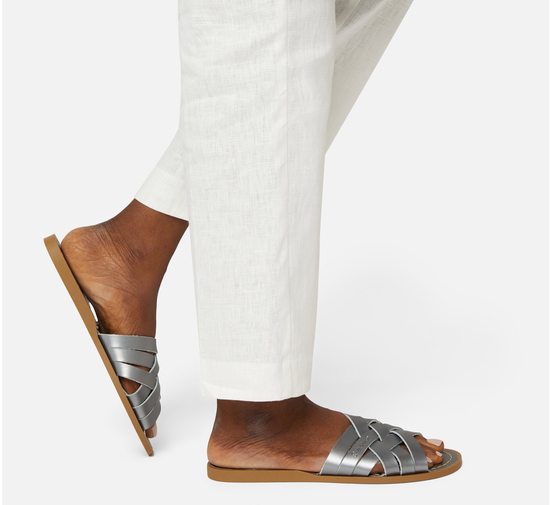 Retro Slide Pewter Sandal - Salt Water Sandals
