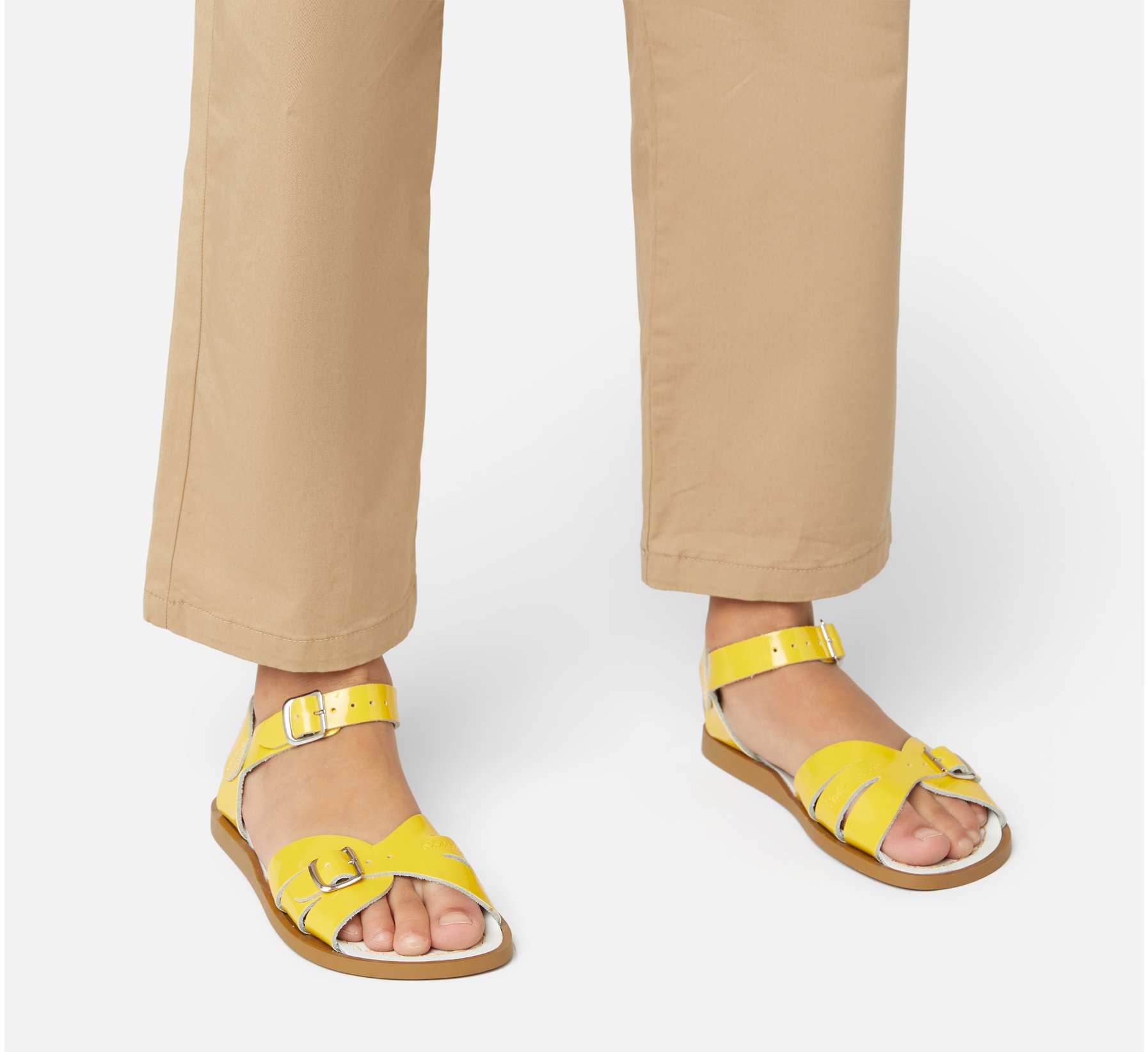 Classic Shiny Yellow Kids Sandals - Salt Water Sandals