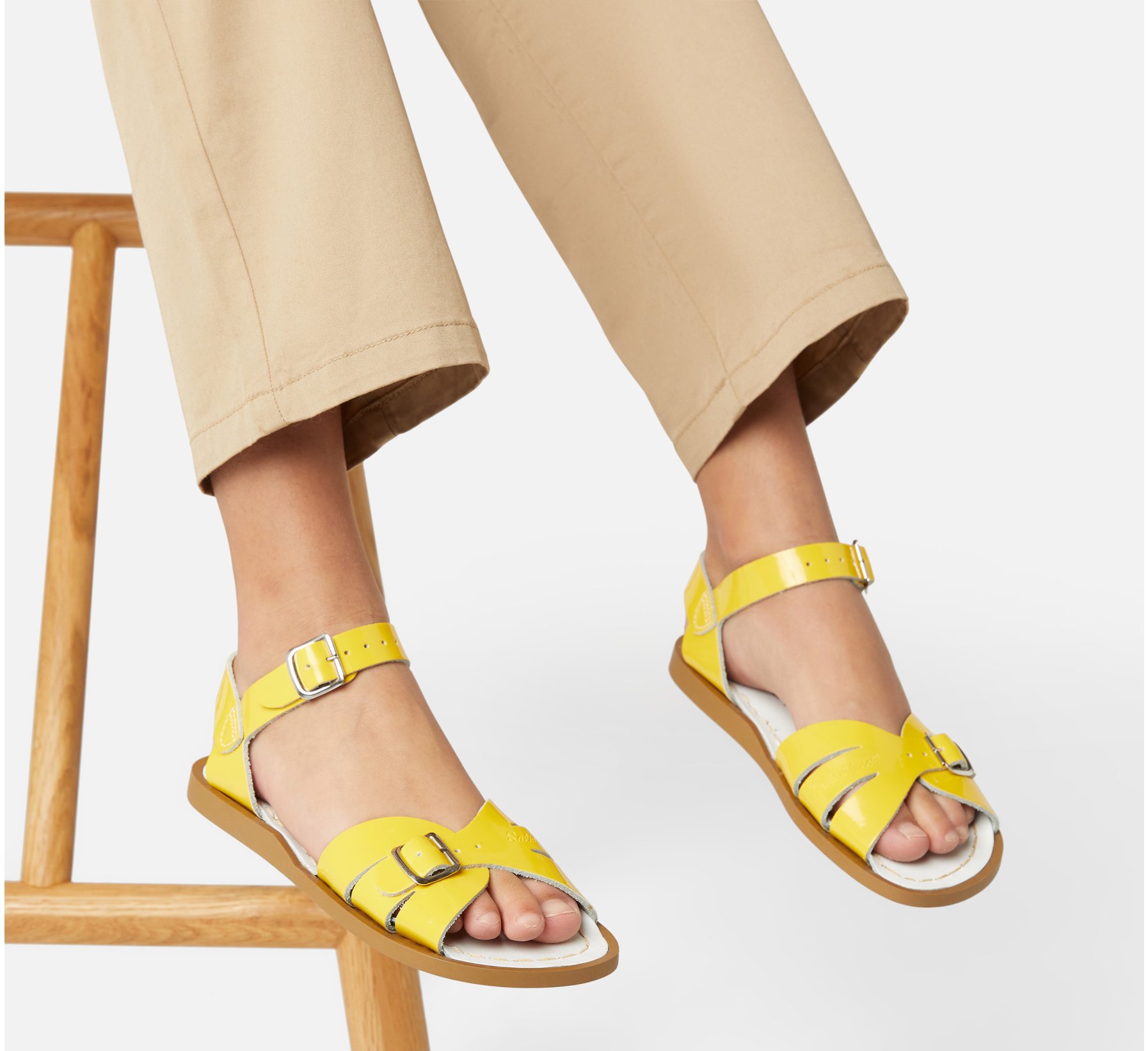 Classic Shiny Yellow Kids Sandals - Salt Water Sandals