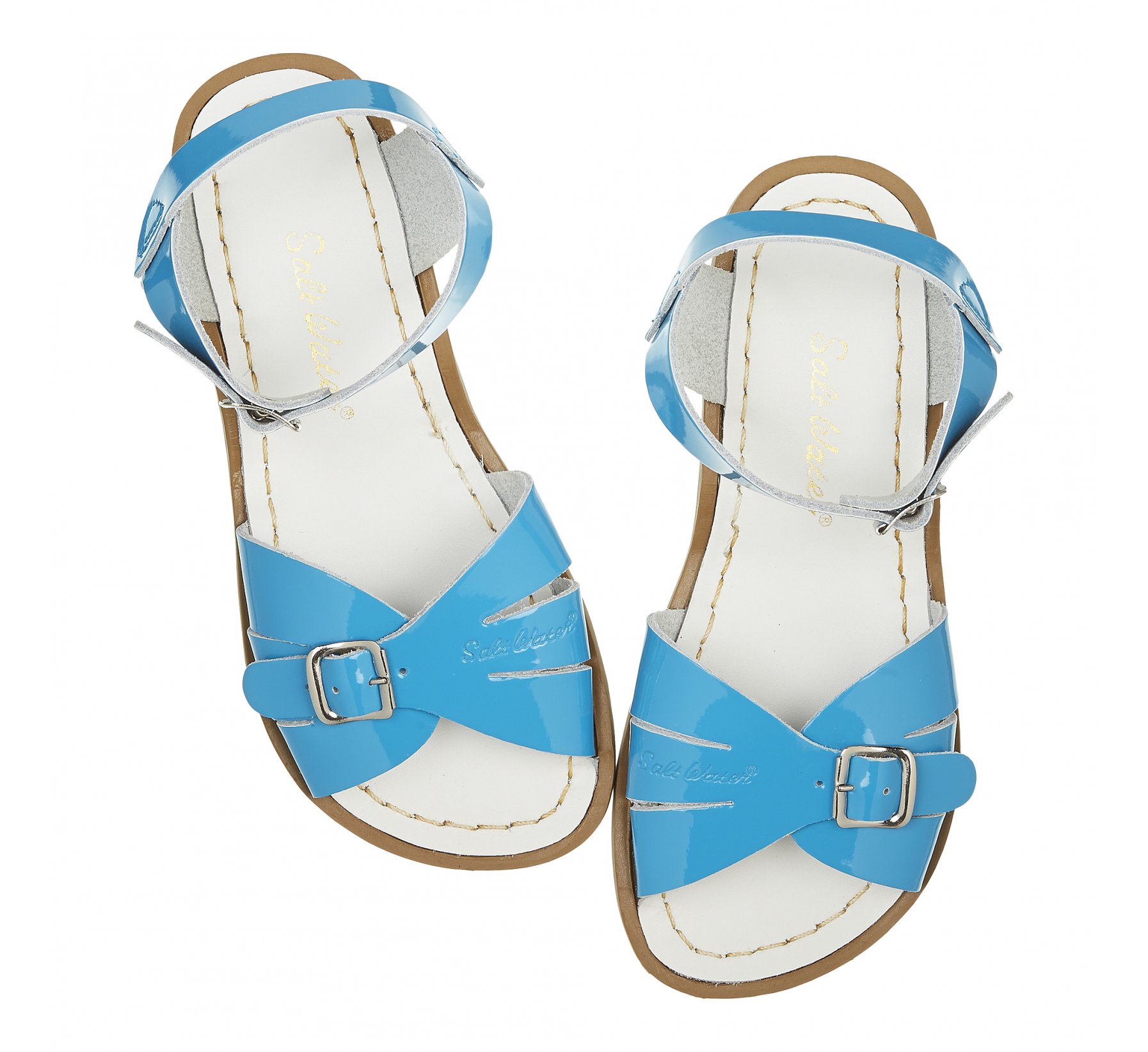 Classic Shiny Turquoise Kids Sandals - Salt Water Sandals