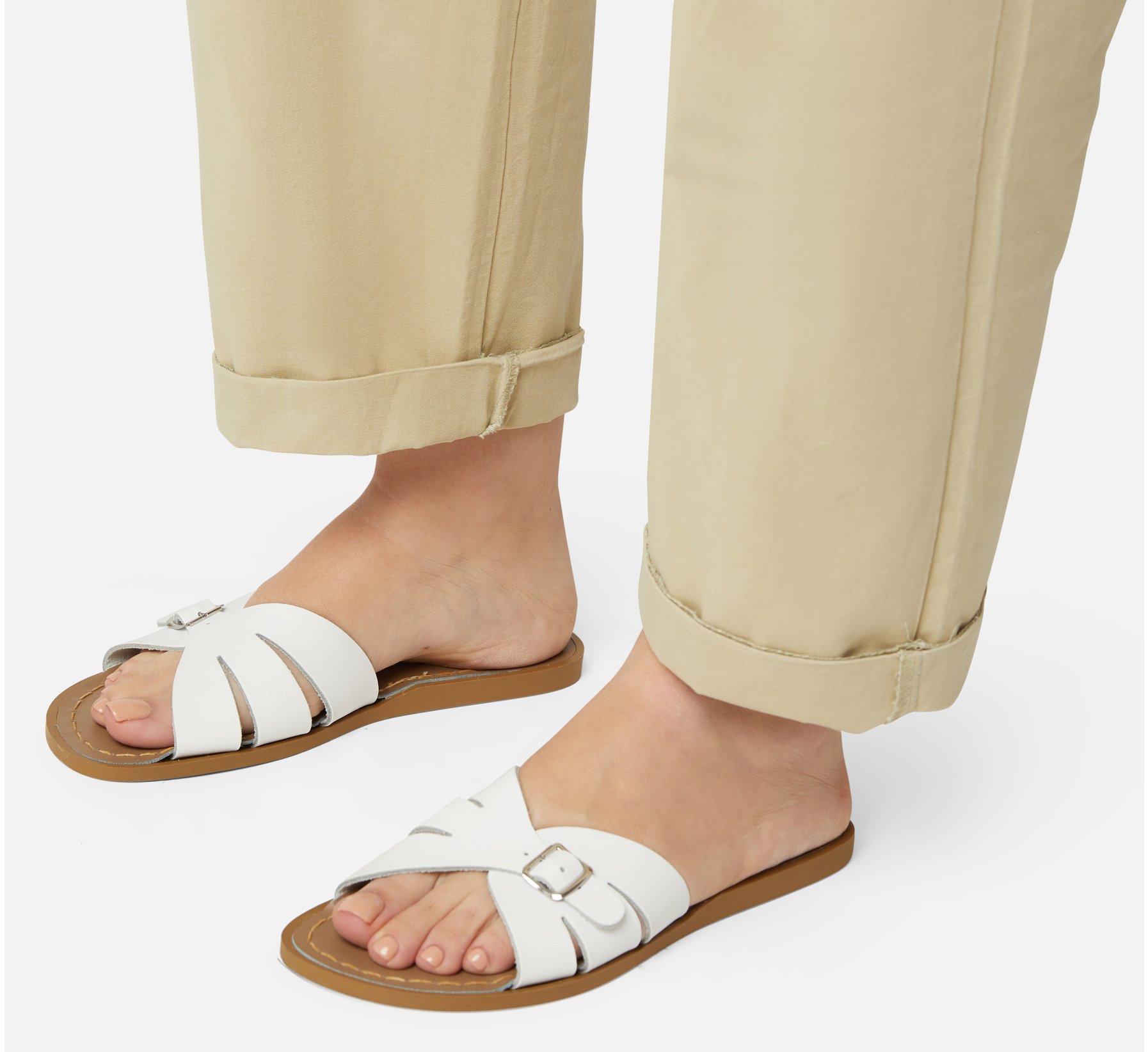 Classic Slide White Sandal - Salt Water Sandals