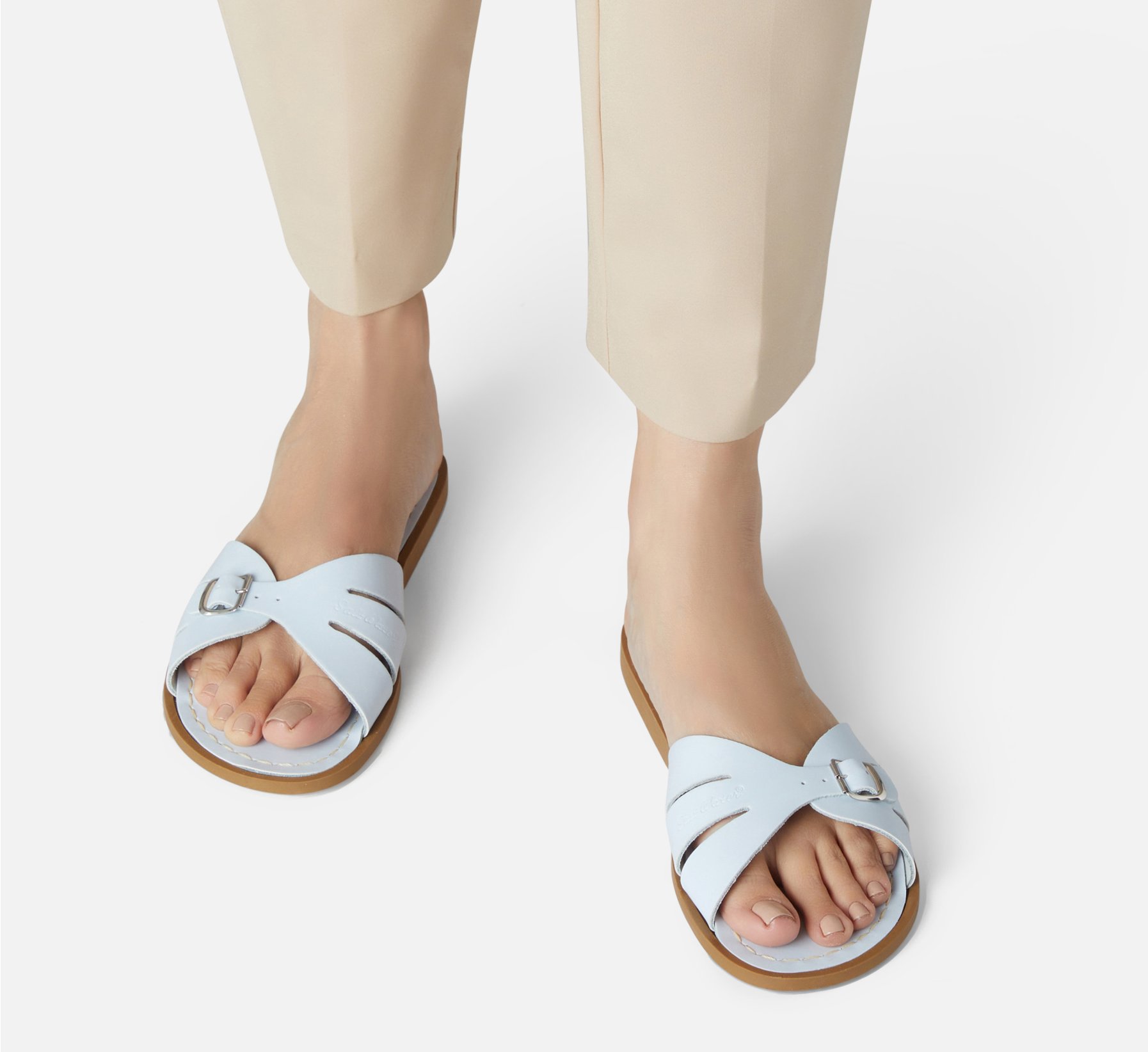 Classic Slide Femmes Sandales Bleu Clair - Salt Water Sandals